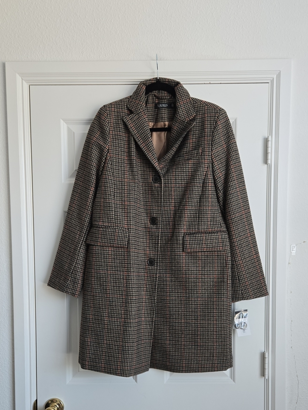 Women's Brown Houndstooth Coat
